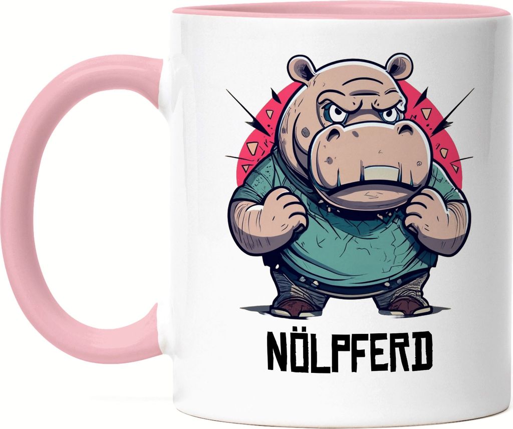 Nölpferd Tasse Rosa Wortwitz Geschenk Nilpferd Nörgeln Kollegen Chef Sarkasmus Arbeit Büro