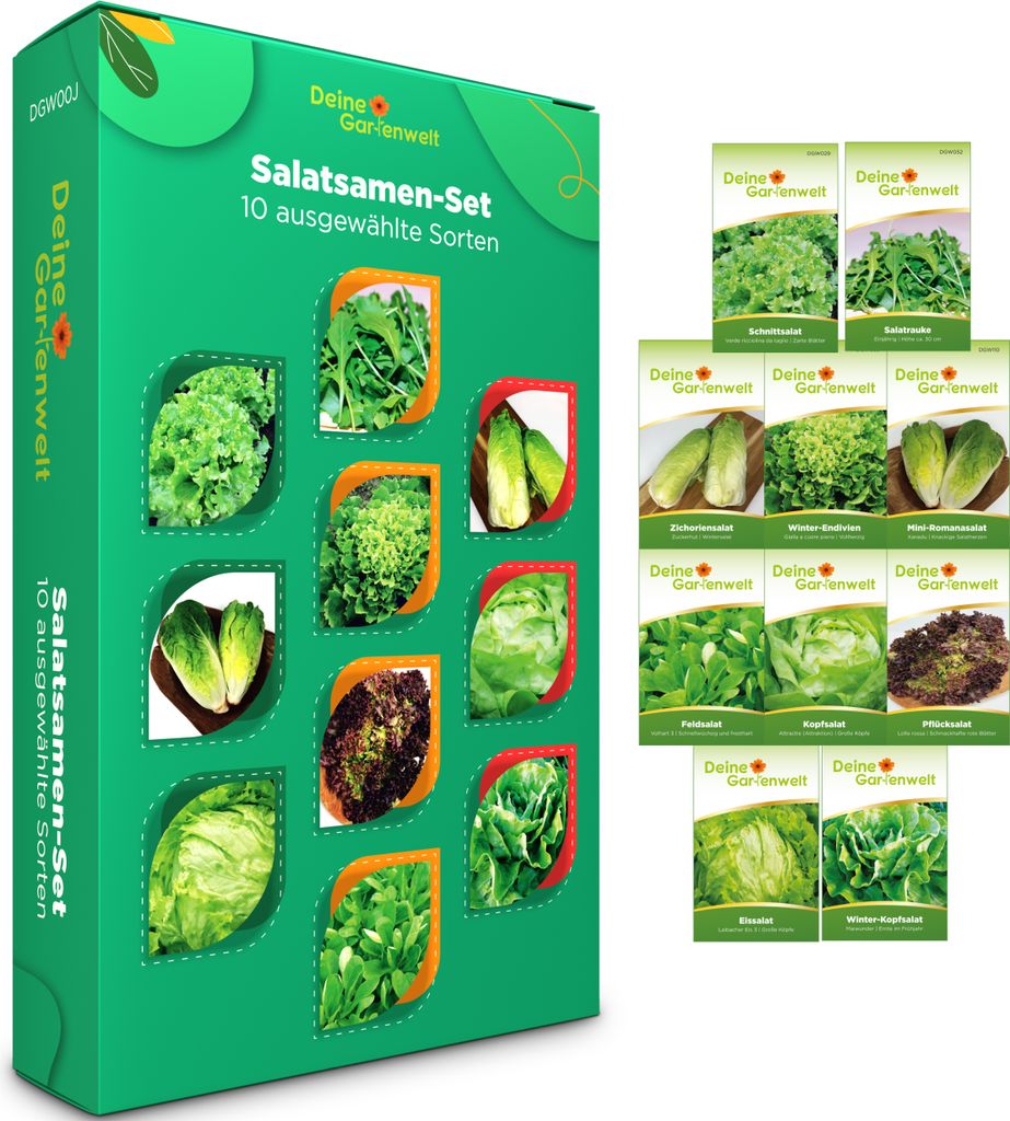 Salatsamen Set - 10 Sorten Samen - Saatgut Sortiment - Produktbild 1