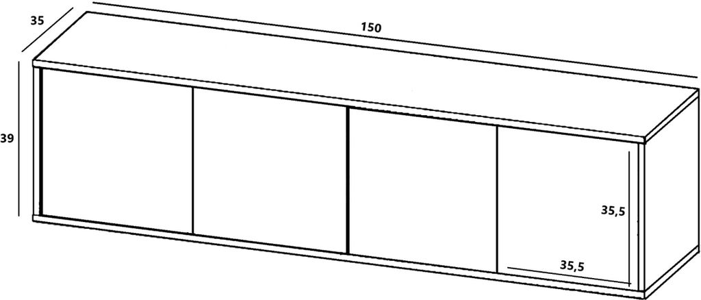 TV-Wandschrank TV-Schrank Fernsehschrank Apollo 2 Viertürig Produktbild 7