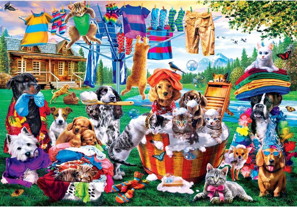 Master Pieces Puzzle XXL Teile - Laundry Day Rascals - 1000 Teile