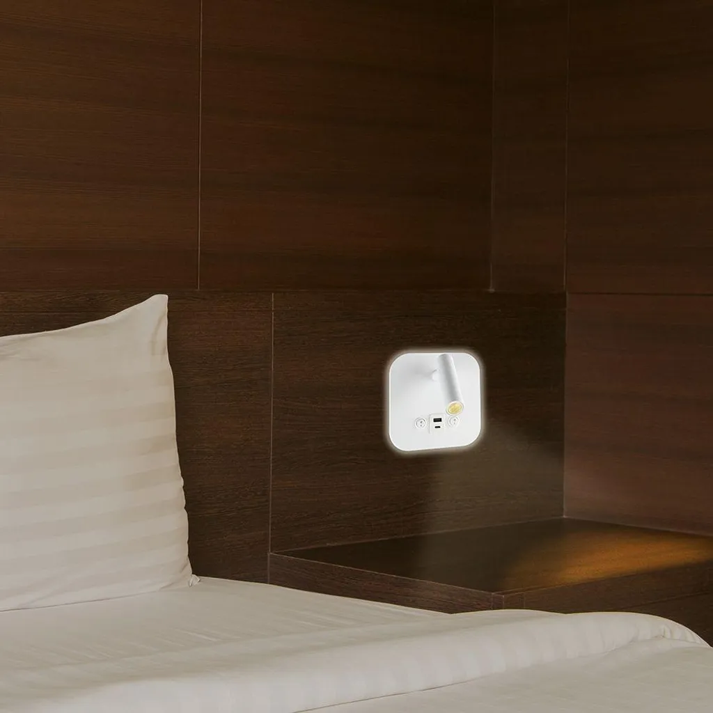 Applique LED 8W blanche orientable avec chargeur rapide USB et PD - 3