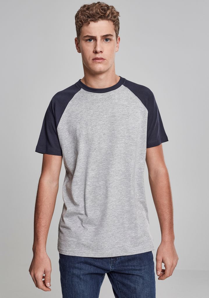 Urban Classics - RAGLAN Contrast T-Shirt grau / navy - XXL Zdjęcie produktu 