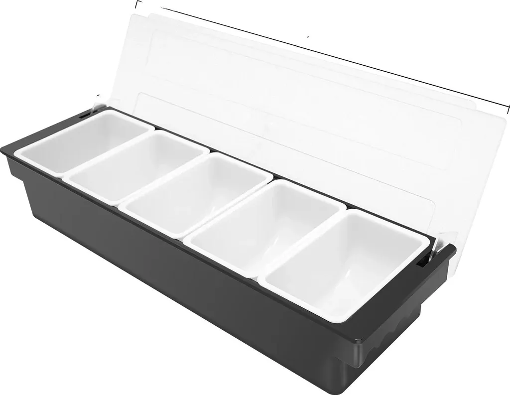 Contenitore per spezie, vaschette interne rimovibili, materiale ABS resistente, nero