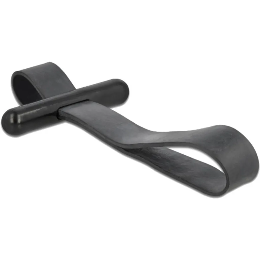 DELOCK Serre-câble avec boucle en caoutchouc noir flexible pour câbles