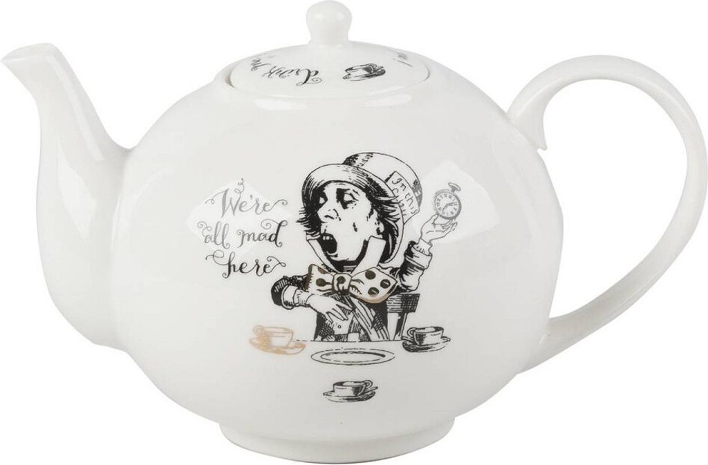 V&A 5200025 Alice im Wunderland im Geschenkkarton, feines Porzellan, weiß, 1,1 Liter (6 Tassen)