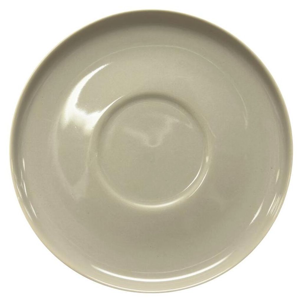 Untertasse aus langlebigem Porzellan in Taupe, mit glatter und pflegeleichter Oberfläche