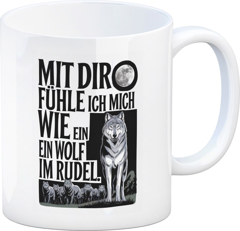 Wolf im Rudel Kaffeebecher