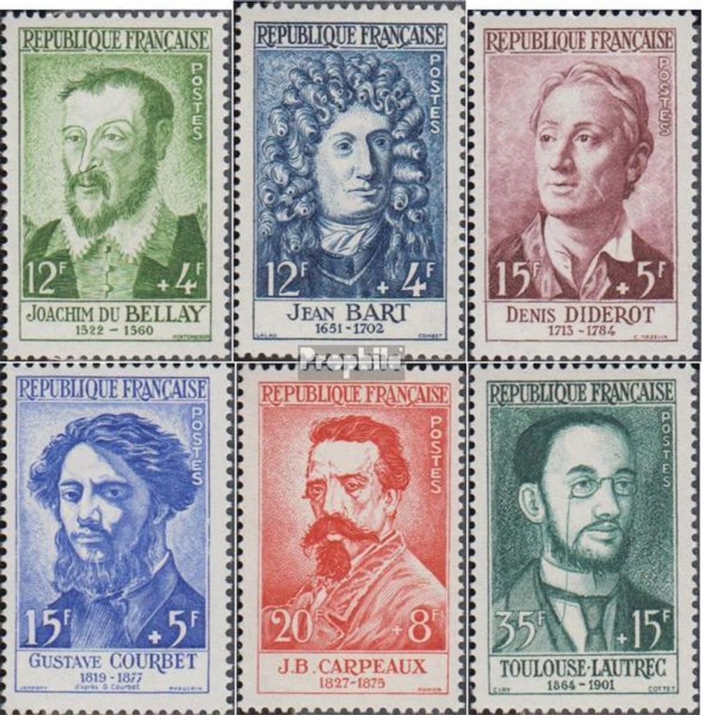 Briefmarken Frankreich 1958 Mi 1202-1207 (kompl.Ausg.) Produktbild 