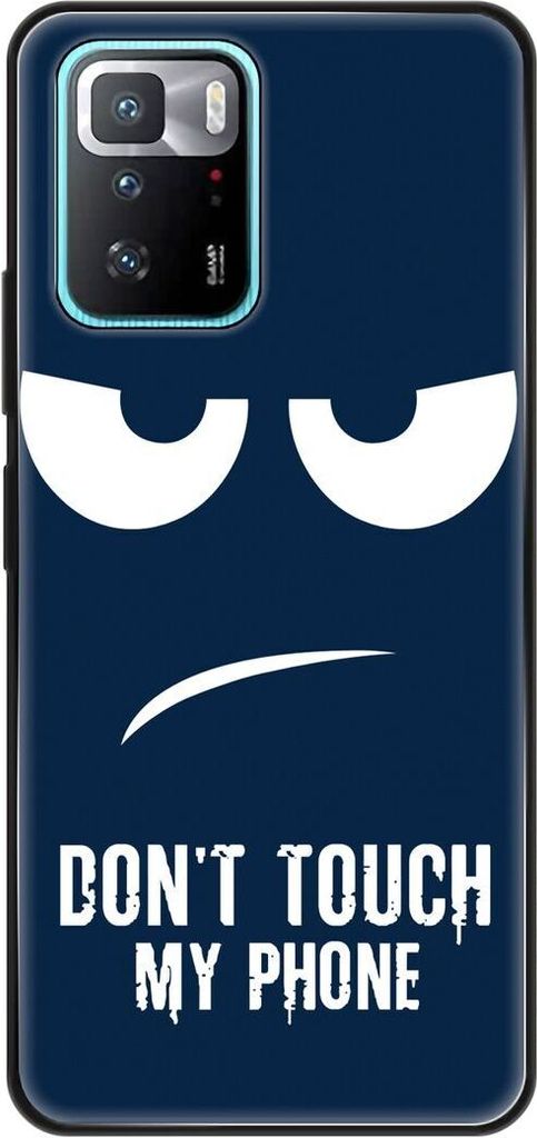 König Design Hülle kompatibel mit Xiaomi Poco X3 GT Kunststoff Soft Handyhülle - Handy Case Dont Touch My Phone Blau