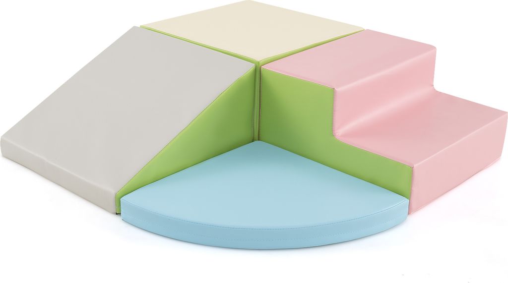 GOPLUS 4-tlg. Kletterspielset für Kleinkinder, weiche Schaumstoffblöcke mit hochdichtem EPE-Schaum, Innen Riesenbausteine