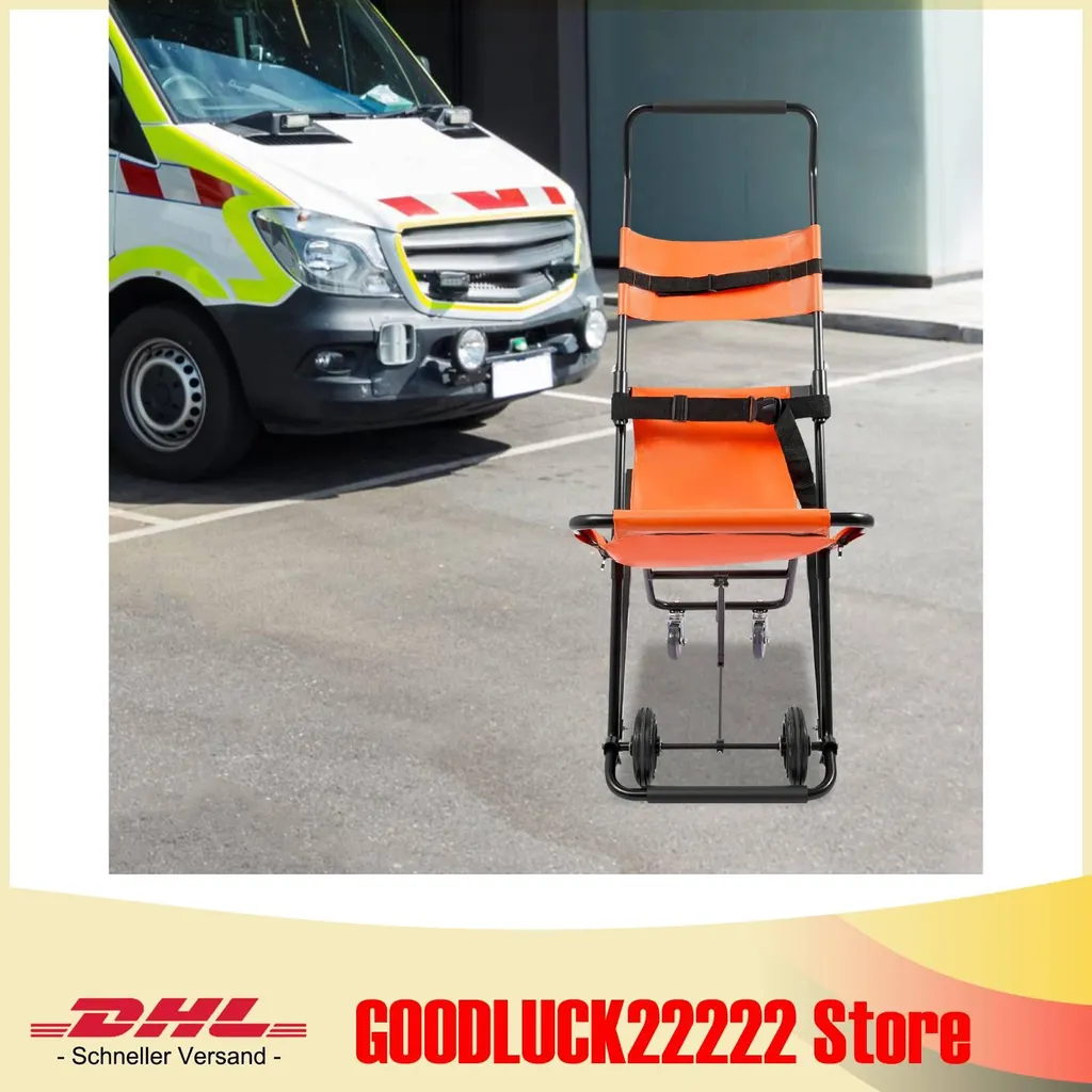 Fauteuil d'escalier pliable orange - Chariot portable multifonction - 3