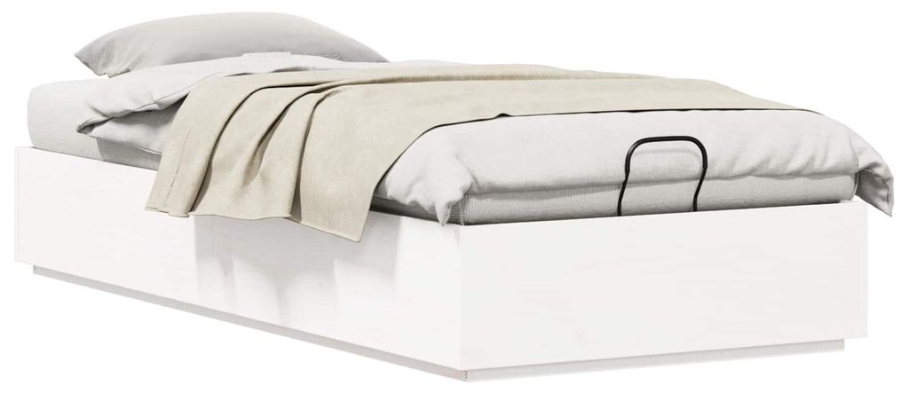 Ottoman Bettgestell Weiß 80 x 200 cm Massives Kiefernholz