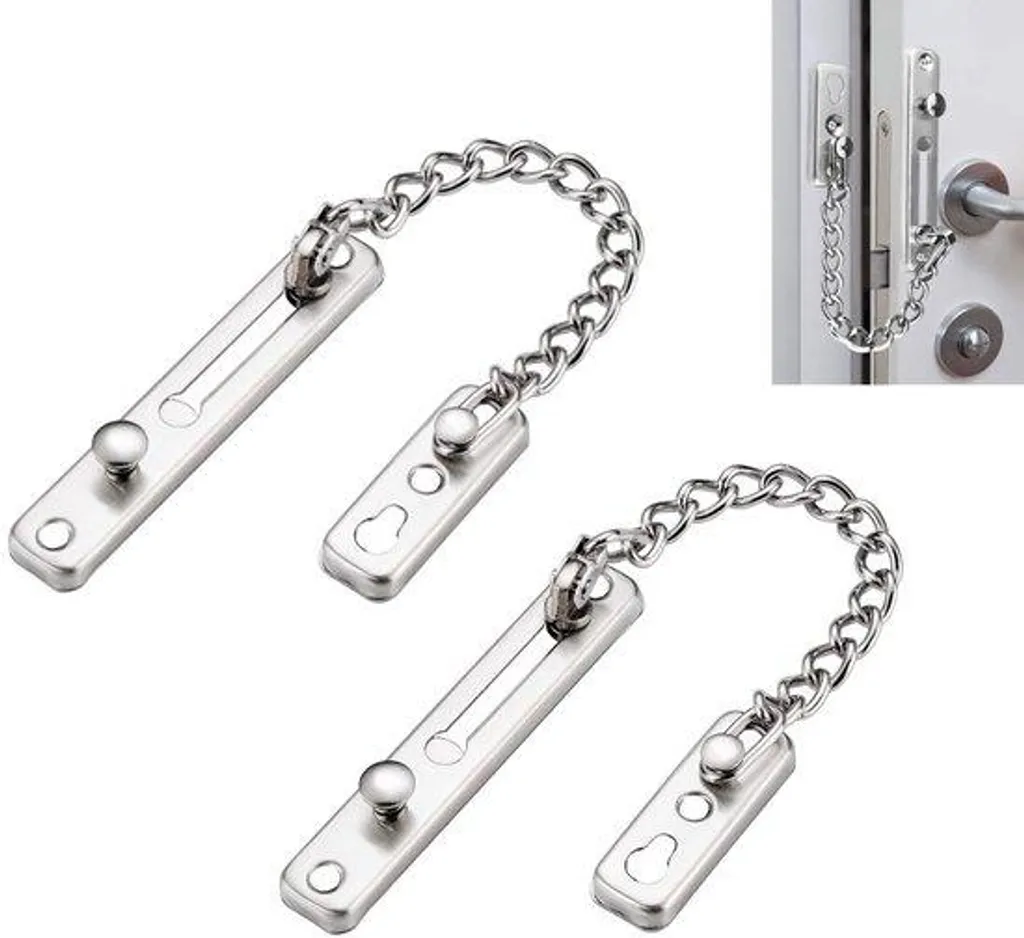 Chaîne de sécurité de 185 mm en acier inoxydable pour portes d'entrée