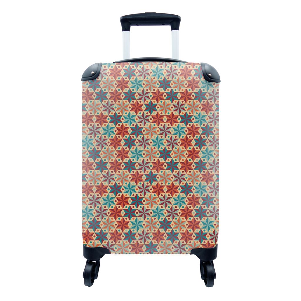 MuchoWow Koffer Handgepäck Trolley Rollkoffer Kleine Reisekoffer mit 4 Rollen - Sterne - Weihnachten - Design - Cabin Size < 55x40x23 cm & 55x40...