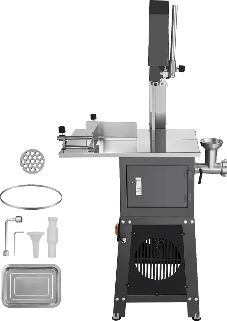 Scie à Os Électrique 550W Inox avec Épaisseur de Coupe de 180 mm