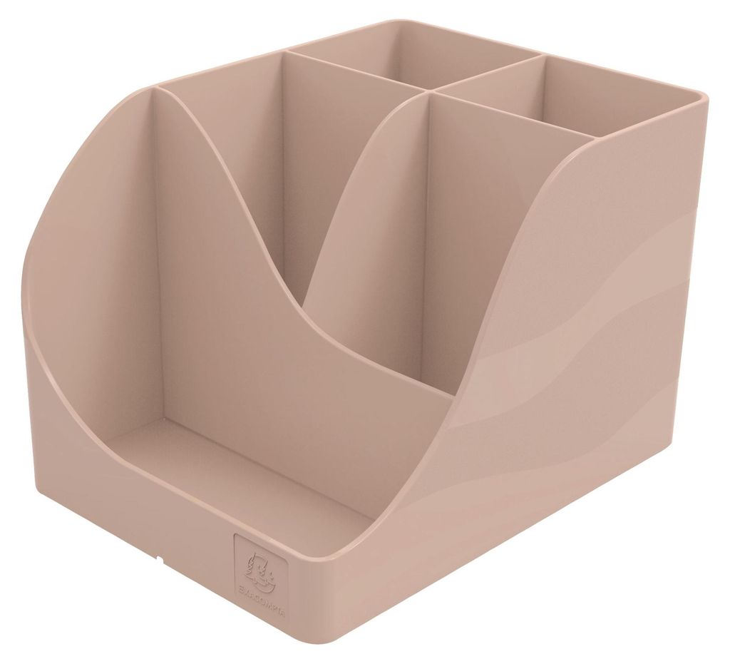 Exacompta Stifteköcher pen wave, skandi - nude - neu, Rose, Kunststoff, 155 mm, 119 mm, 109 mm, 214 g