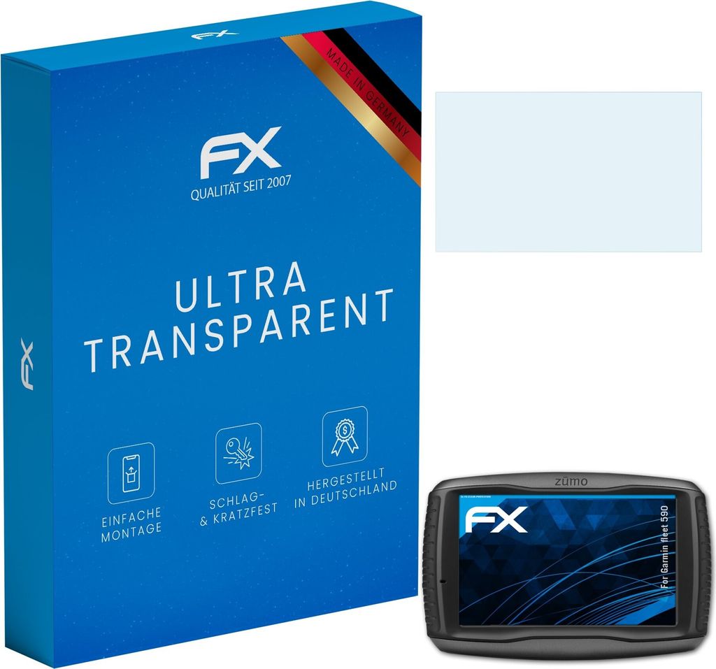atFoliX FX-Clear 3x Schutzfolie kompatibel mit Garmin fleet 590 Displayschutzfolie