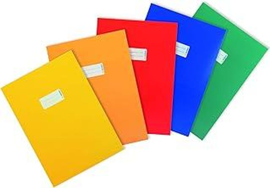 HERMA 20227 Heftumschläge A4 Karton Sortiment, 5 Stück, Hefthüllen mit Beschriftungsfeld aus stabilem & extra starkem Papier, Heftschoner Set f...