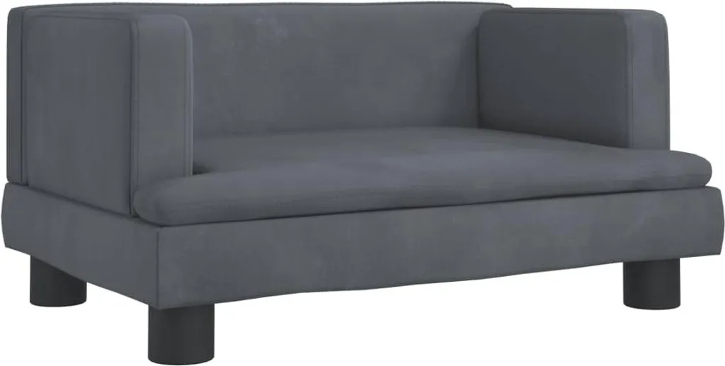 Divano per Bambini Grigio Scuro Velluto 60x40x30 cm | Morbido e Sicuro