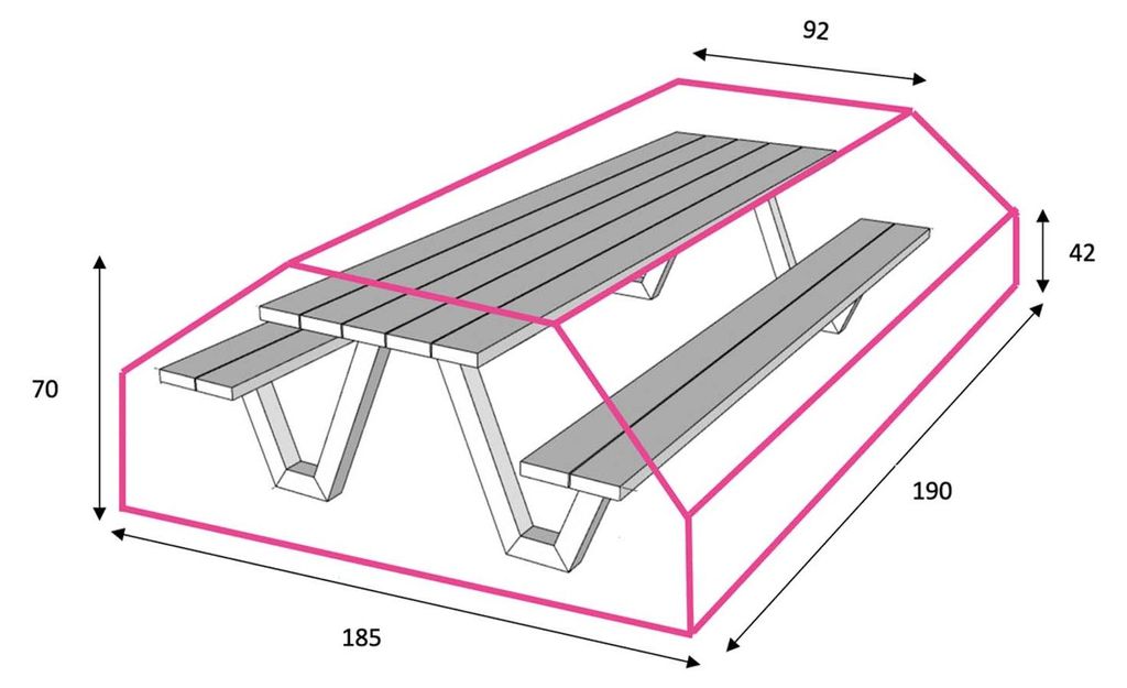 Outdoor Covers Picknicktisch Schutzhülle | 185 x 190 x 70 Produktbild 