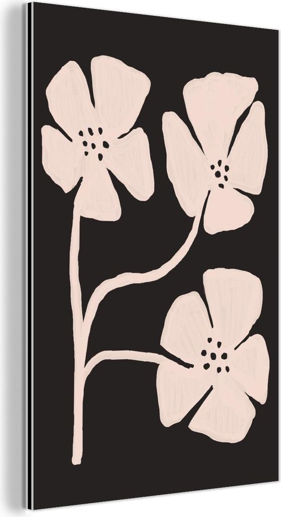 MuchoWow Wanddekoration Metall Metallbild Wandkunst 80x120 cm Blumen - Bohème - Pastell - Kunst MuchoWow Aluminium Gemälde - Bilder