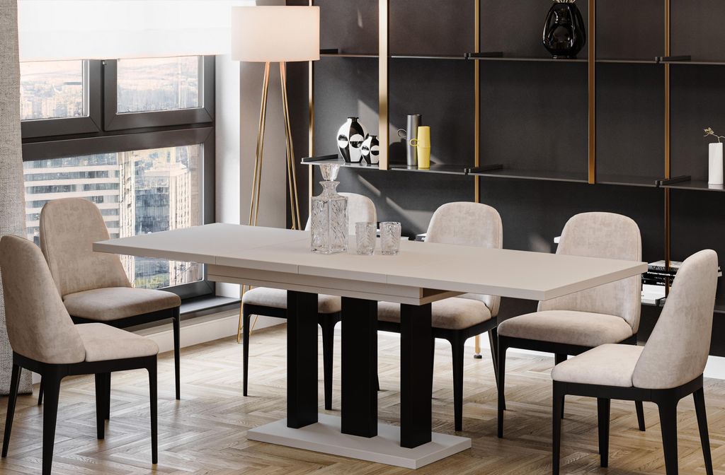 ENDO-Möbel Ausziehbarer Esstisch Appia 130-210cm (Kaschmir Beige)