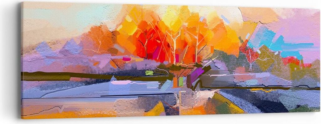 Bild auf Leinwand - Leinwandbild - Abstraktion modern - 90x30cm - Wand Bild - Wanddeko - Wandbilder - Leinwanddruck - Bilder - Kunstdruck - Wanddek...