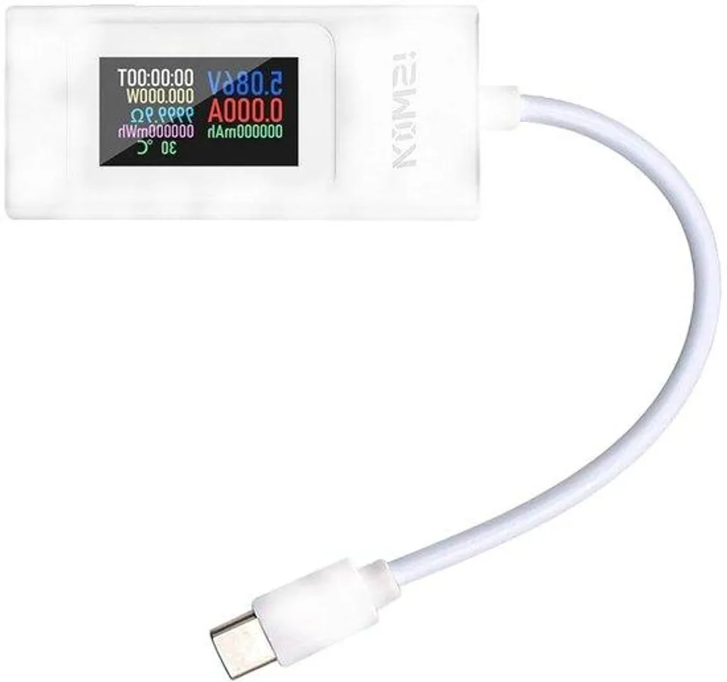 Multimètre USB-C : Vérifiez la Charge de vos Appareils - Testeur 30V Blanc