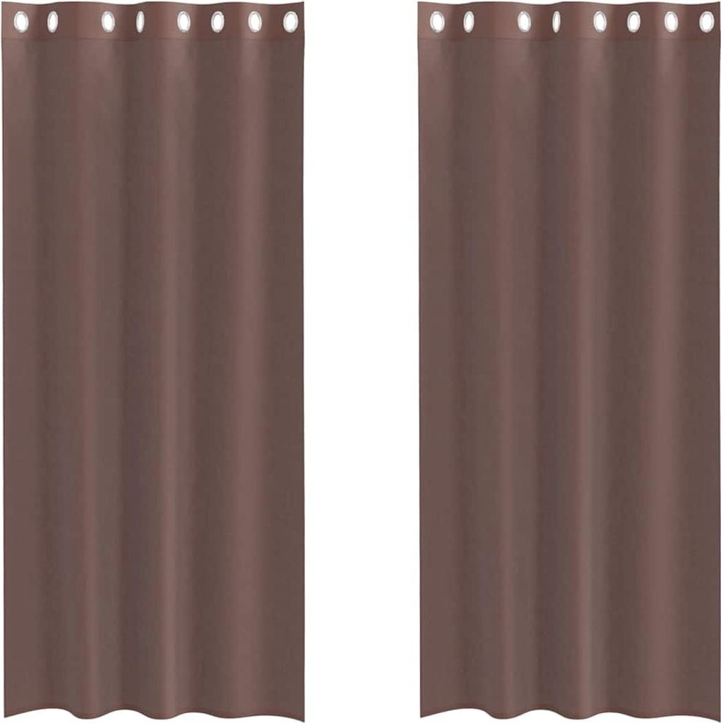 Voile Vorhänge mit Ösen 2 Stk. Braun 140x225 cm