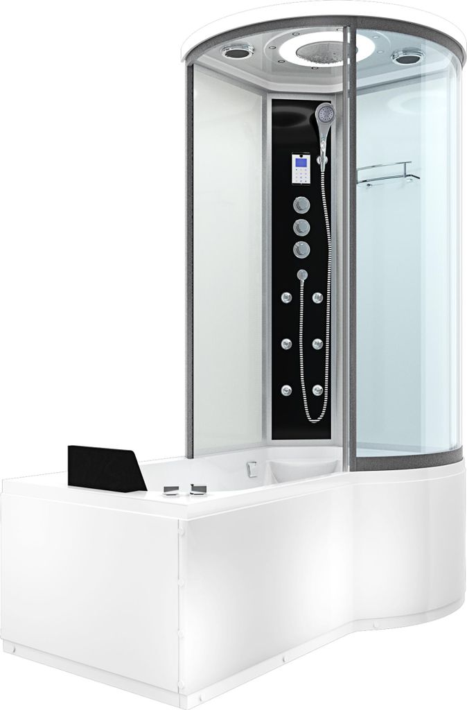 Kombination Whirlpool Dusche K55-L03-WP Duschkabine Wanne 170x100 cm