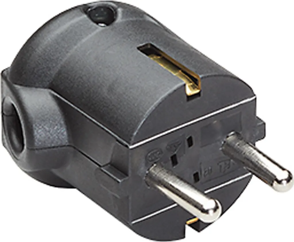 BACHMANN Fiche de Contact de Protection Noire avec Sortie Latérale d'Angle
