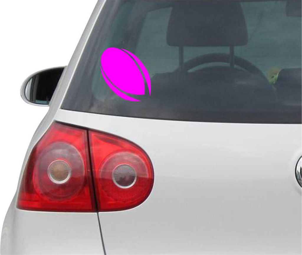 Aufkleber / Autoaufkleber - JDM - Die cut - Rugby Ball Decal Fenster Laptop - Folie Sticker - pink - 88mmx88mm