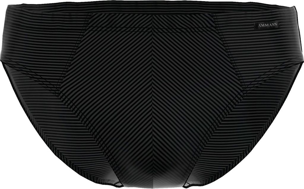 AMMANN Herren Slip - Mini Slip Baumwolle & More, Ton-in-Ton Streifen, Baumwollmischung Schwarz XL