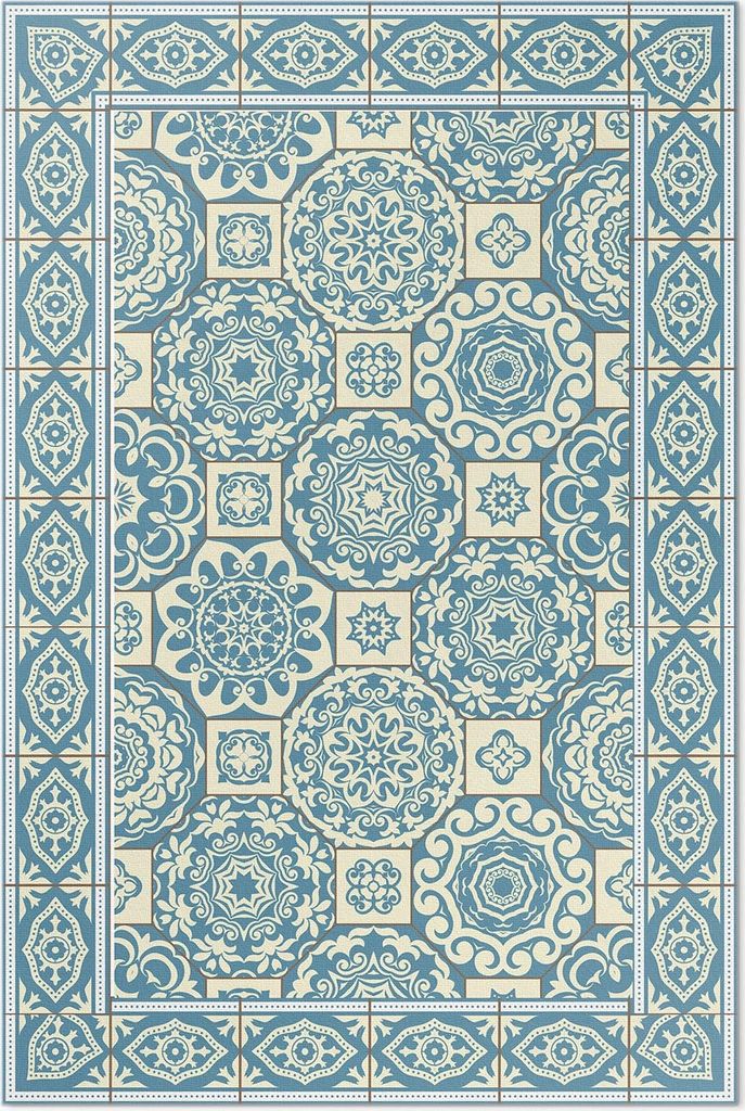 Griechische geometrie dekorative fliesen – Vinyl Fußmatte – 60x90 cm – Rutschfest, Pflegeleicht & Langlebig