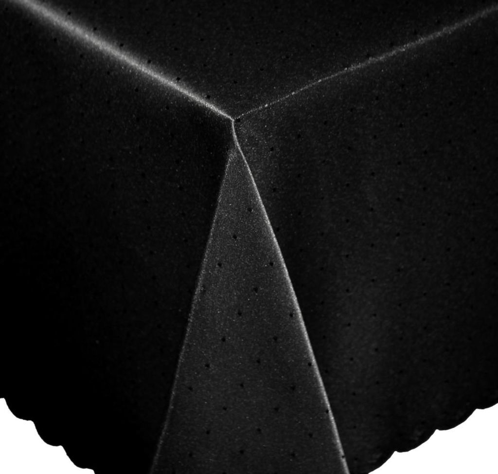 Tischdecke 135x180 cm schwarz eckig Mitteldecke Punkte bügelfrei fleckenabweisend