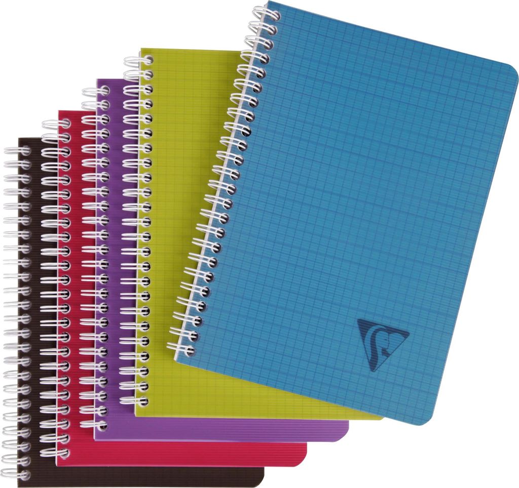 Clairefontaine 5x Spiralheft A5 90 Blatt 90g kariert Linicolor sortiert 329506C