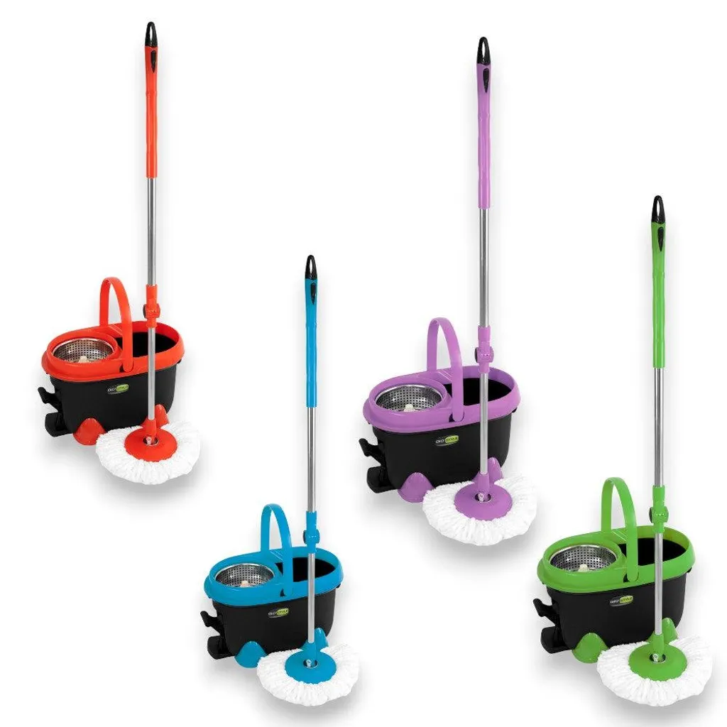Balai à franges rotatif et seau essoreur 360 GiòStyle pour sols lisses