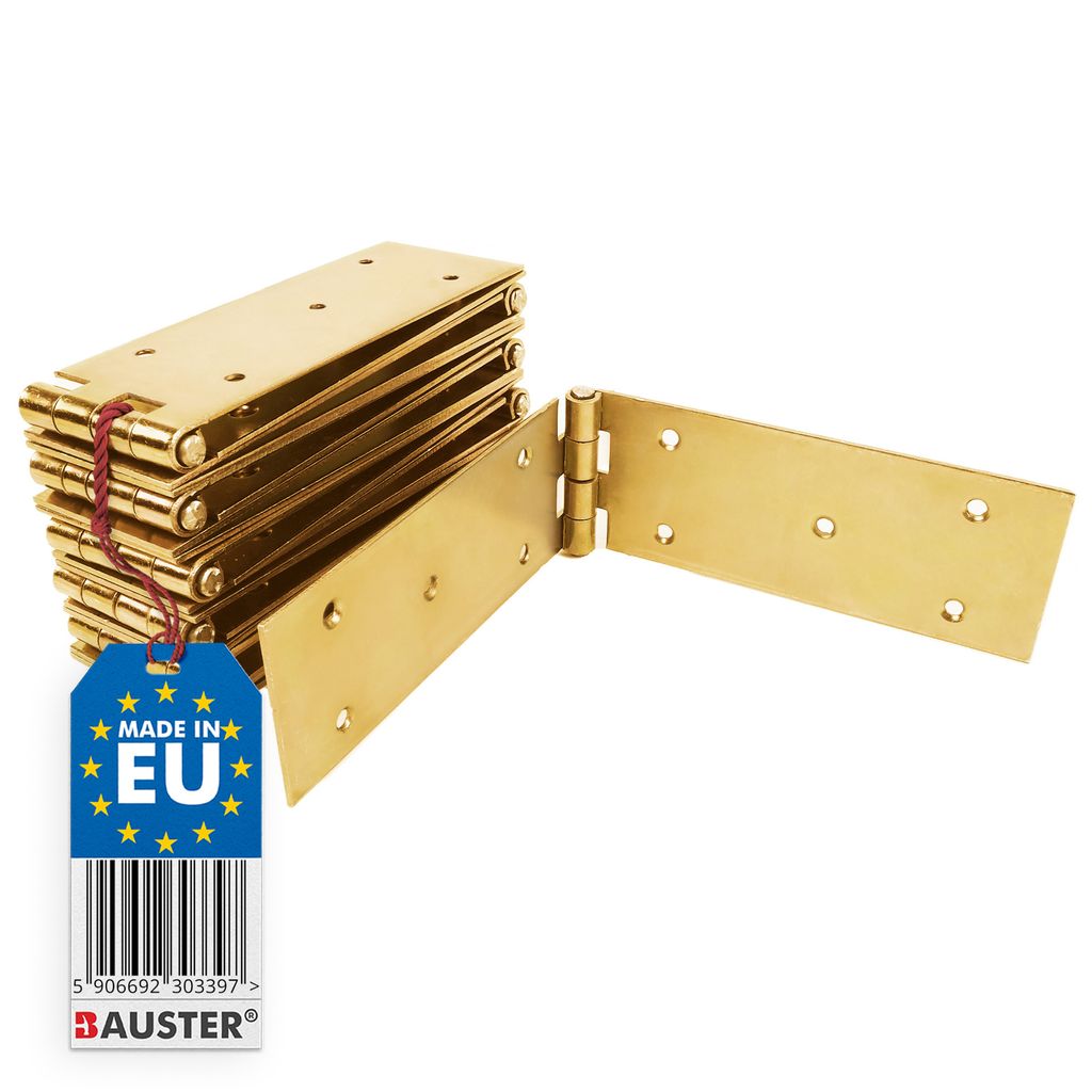 BAUSTER Verzinkte Scharniere 50x250 mm Umwickeltes Schwerlasttürscharnier Kastenscharnier Geflechtscharnier KIT 10 Stuck
