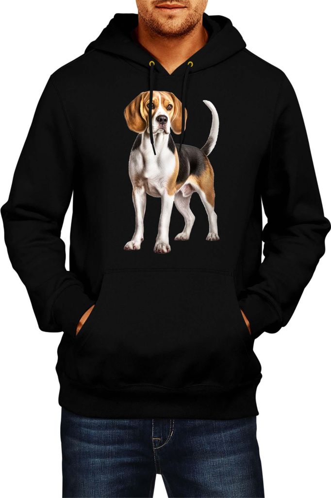 Herren Kapuzenpullover Dogs Breeds Beagle Dog Breed 007, Man XL / Schwarz