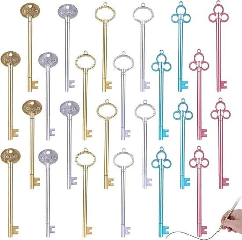 Stylos gel noirs 0.38 mm pointe fine lot de 6 pièces au design rétro
