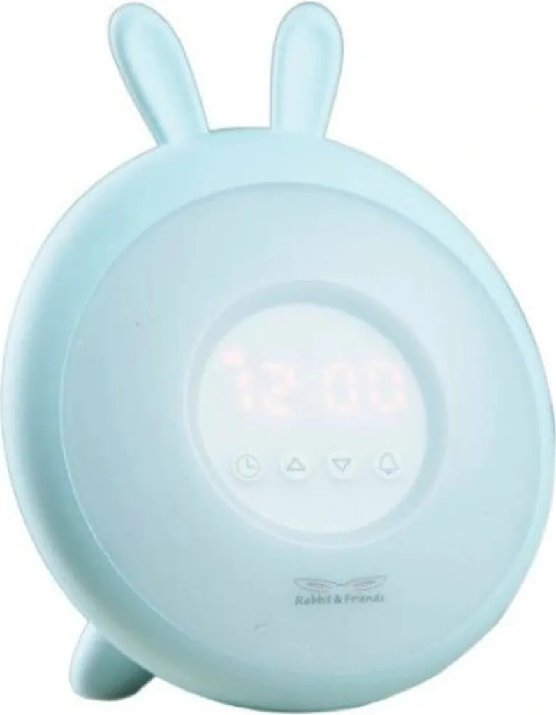 Veilleuse Réveil Enfant Rabbit & Friends Bleu avec Recharge Micro-USB