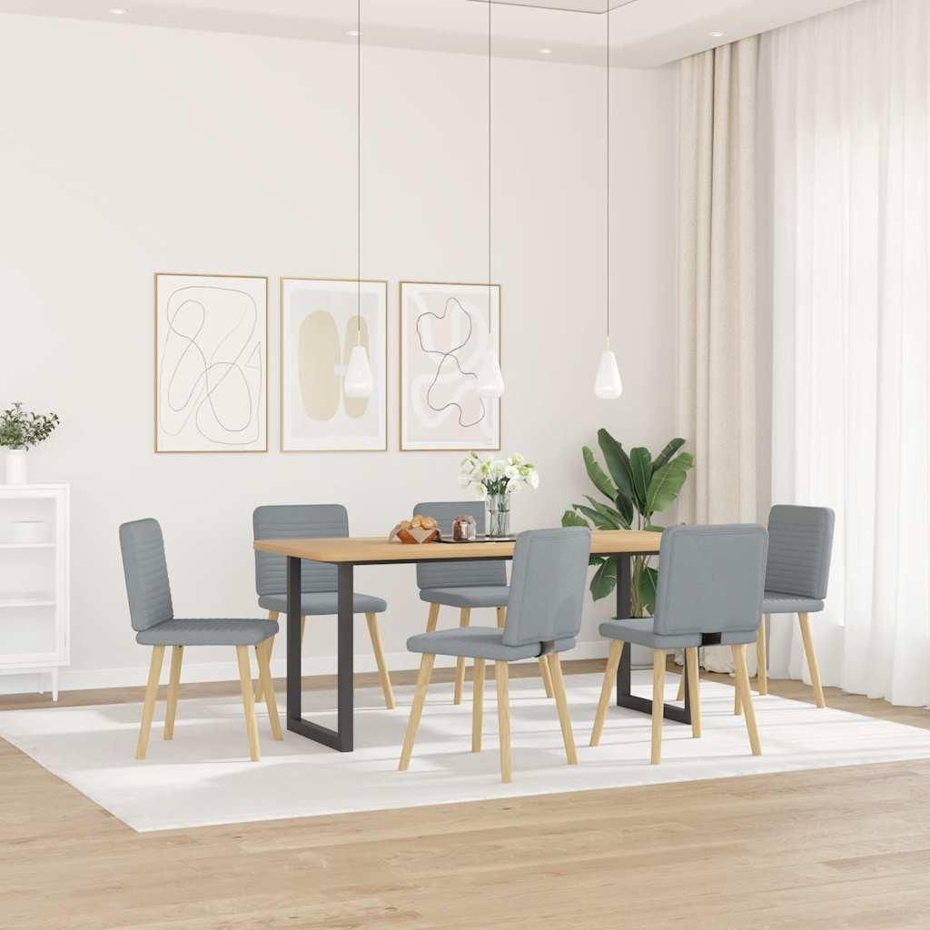 vidaXL Esszimmerstühle 6 Stk. Hellgrau Stoff