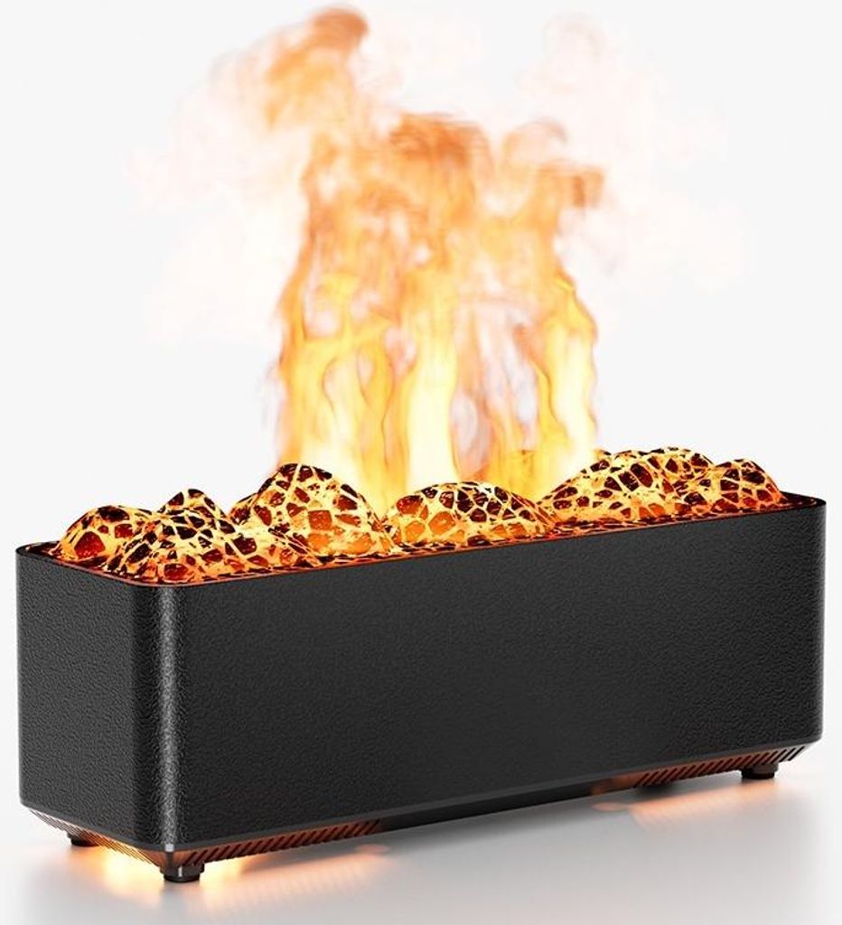 INF Dual Color Flammen Aroma Diffuser Luftbefeuchter - Entspannende Atmosphäre Schwarz