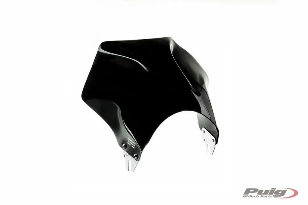Bulle de Moto Universelle PUIG Raptor Noire pour Phare Rond Suzuki