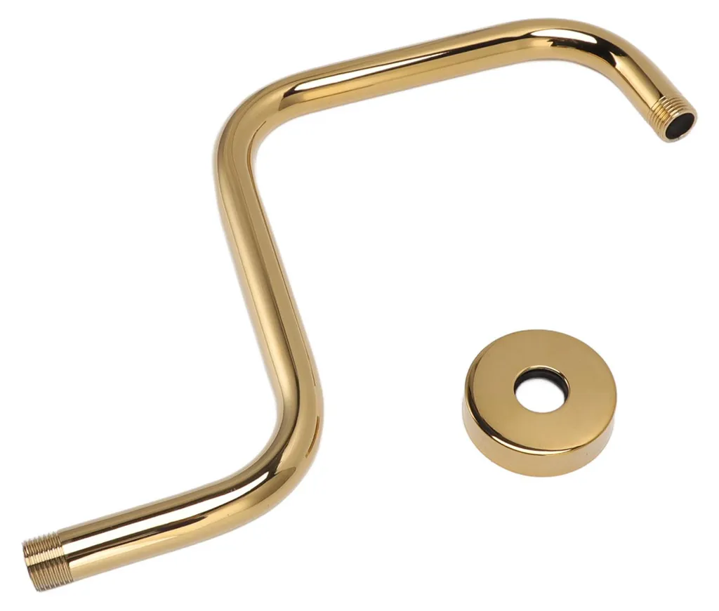 Rallonge de douche pour surélever le pommeau, finition inox doré chic