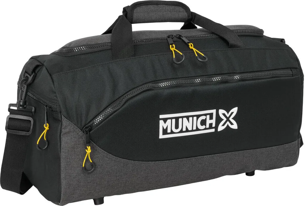 Grand sac de sport Munich Topo noir pour fitness et activités outdoor