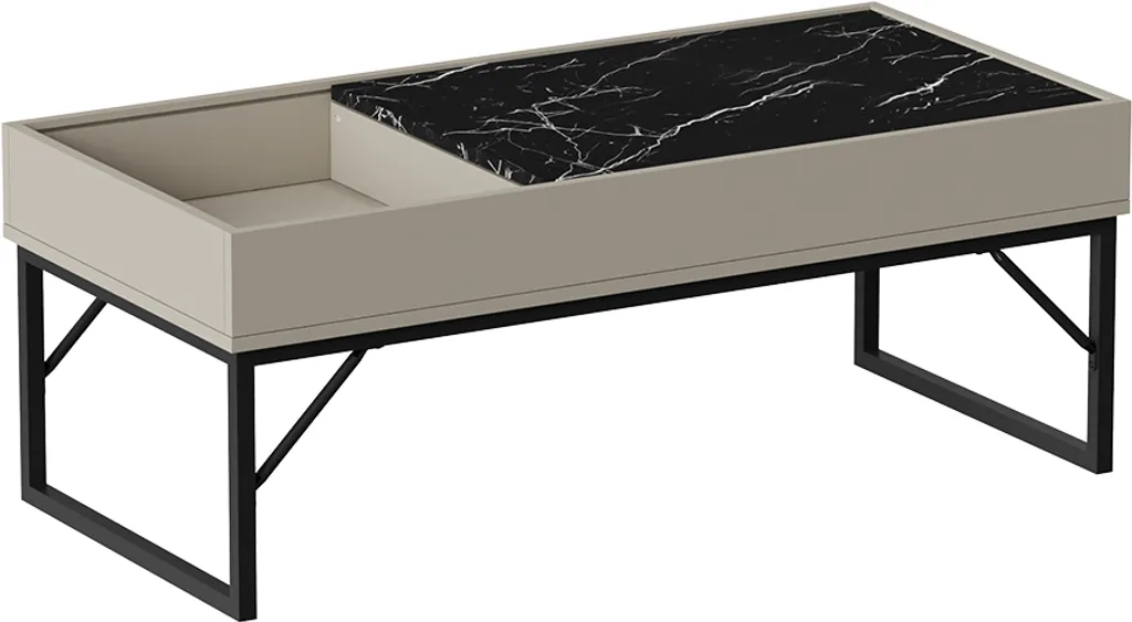 Table de salon rectangulaire crème 105x50cm Vicco Lunero élégante