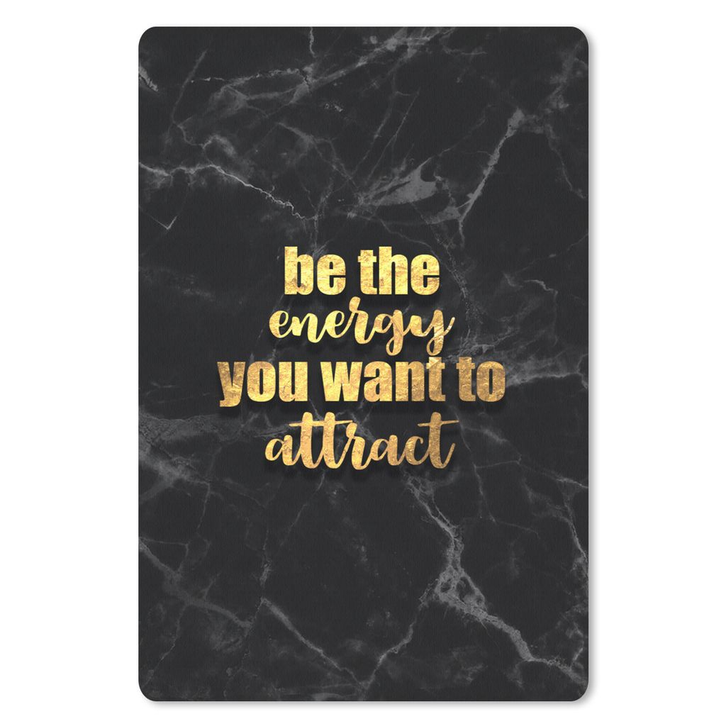 MuchoWow Mauspad Mousepad Zitate - Energie - Gold - Marmor 18x27 cm - Mousepads - Maus Mat - Pad - Mausunterlage