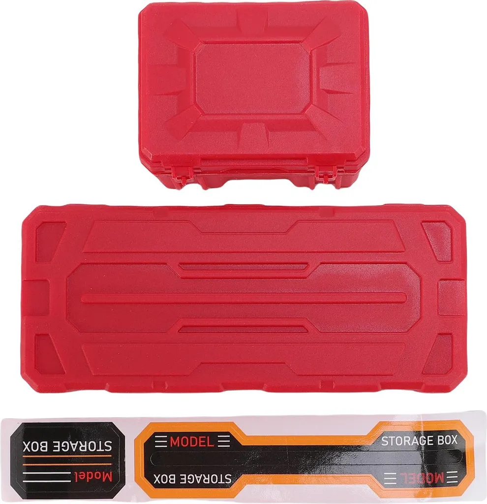 Set Valigia e Cassetta Attrezzi RC Crawler Rosso - Accessori Simulazione 1/10