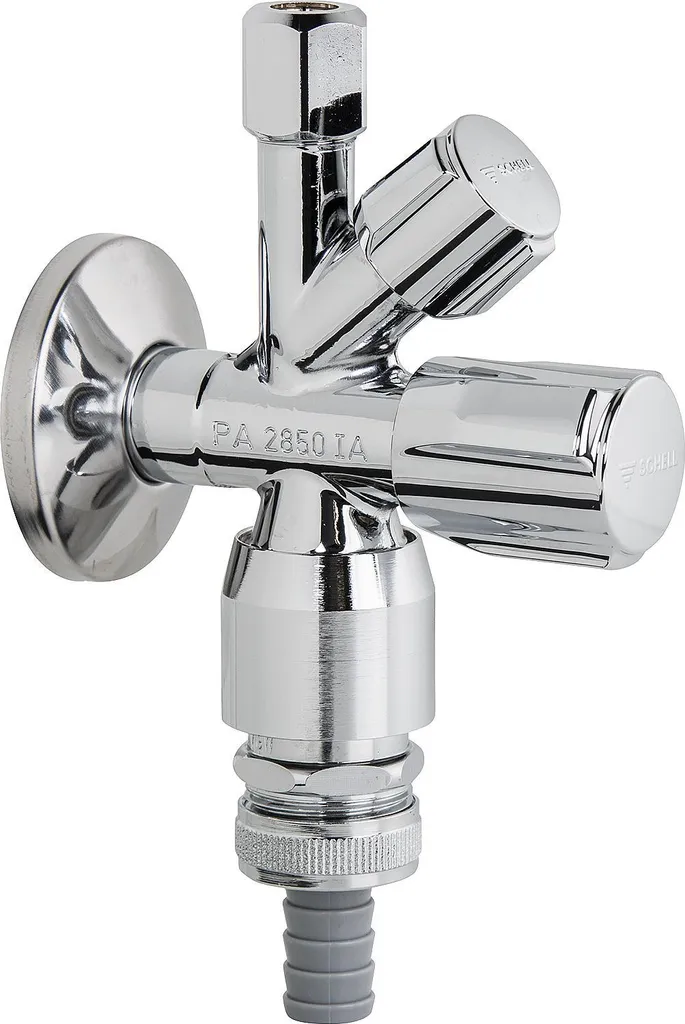 Robinet d'angle Schell combiné chromé DN 15 avec aérateur intégré - 6